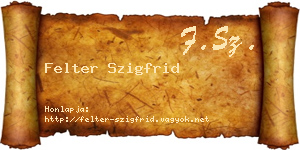 Felter Szigfrid névjegykártya